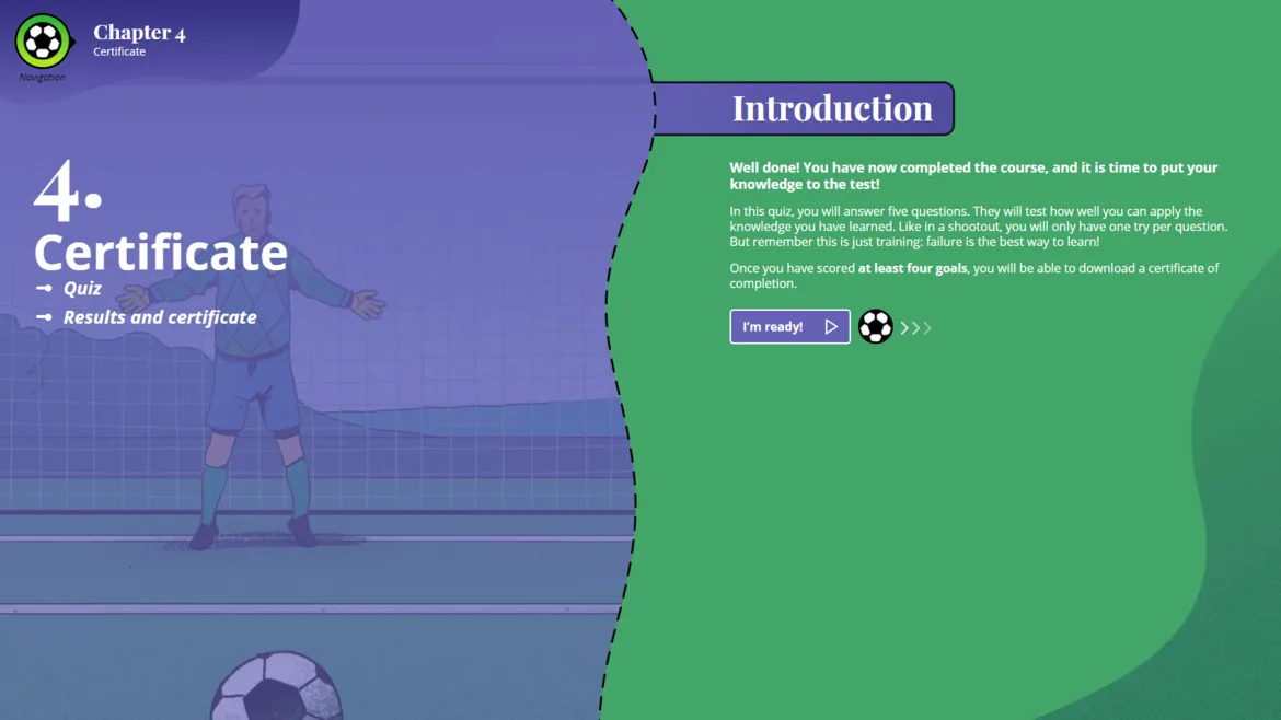 Images des modules e-learning développés par DNA Studios pour le programme de protection des enfants mené par UEFA et Terre des Hommes 02