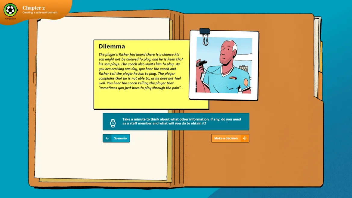 Images des modules e-learning développés par DNA Studios pour le programme de protection des enfants mené par UEFA et Terre des Hommes 03
